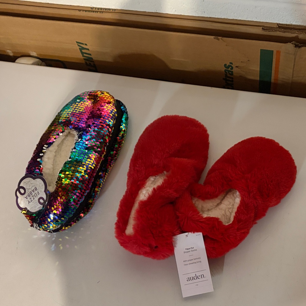Red and Multicolor Slippers